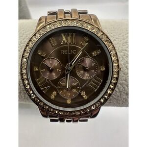 RELIC ZR15852 New Battery Quartz Analog Womens 35MM 7" Watch Y